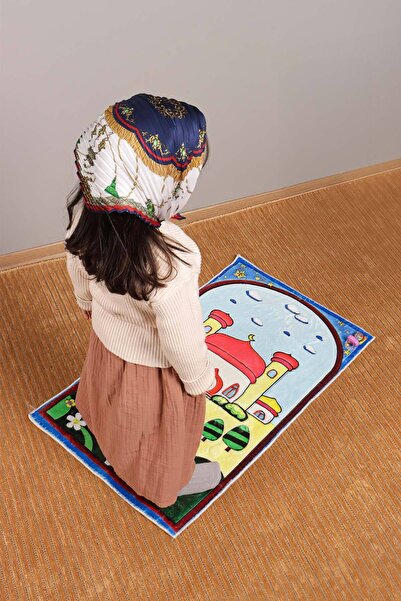 Aden Çocuk Seccadesi 50x80 Dokuma Taban,yıkanabilir Bambu Seccade