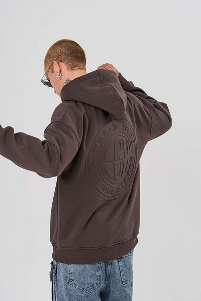 go gang own Суитшърт с качулка и релефен дизайн World Embossed