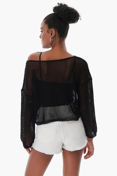 CHUBA Tricot Bolero din bumbac, tricot plasă, pentru femei, negru 23s1006
