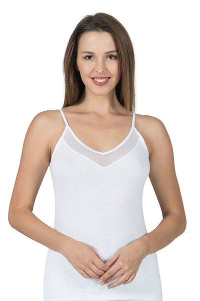 ÖZKAN underwear Özkan 22813 3 Pack Γυναικείο βαμβακερό μοντάλ τούλι Λεπτομερές εσώρουχο με λεπτό λουράκι