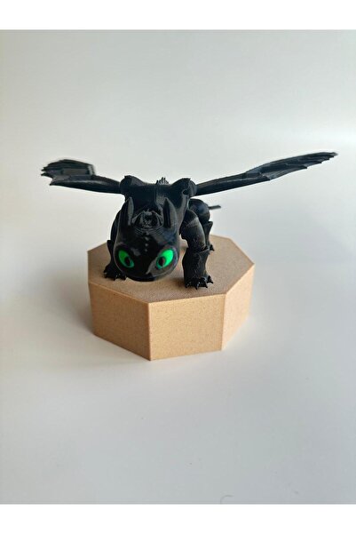 R&D Robotics مجسم التنين الأسود بدون أسنان مقاس 20 سم - كيفية تدريب غضب الليل