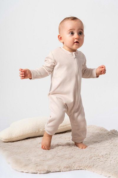 Bubbles 100% Cotton Breathable Fabric Jacquard Baby Jumpsuit