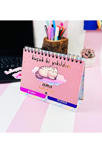 Gift Moda Küçük Bi Yıkıldım V2 Tasarımlı Yeni Nesil Masa Üstü Planner 2 Sayfa Sticker