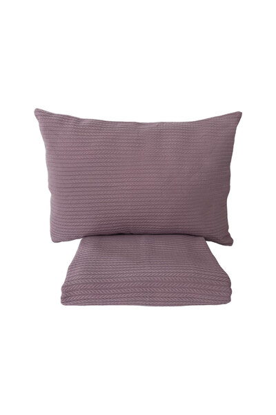 PAMUKA Single Pique Set - Knitted Patterned Plum
