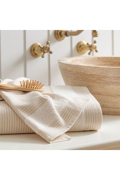 Chakra Natural-Beige Gordel Hand Towel - 30X50 cm