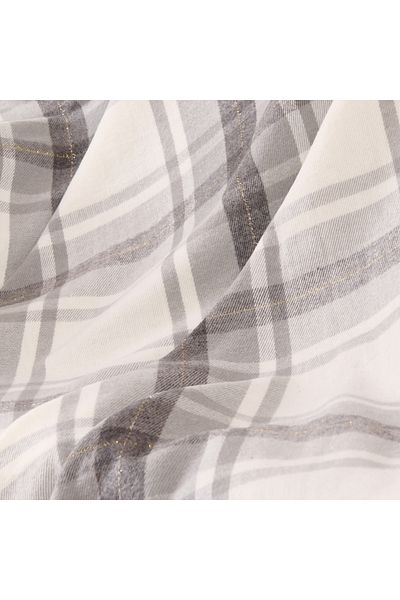 Evidea Soft Glitter Rope Detailed Scotch Sofa Shawl - Gray - 130X170 cm