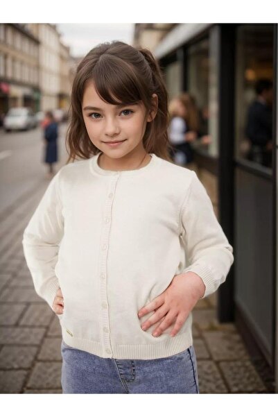 Minora سترة صوفية صغيرة مطرزة للفتيات الصغيرات