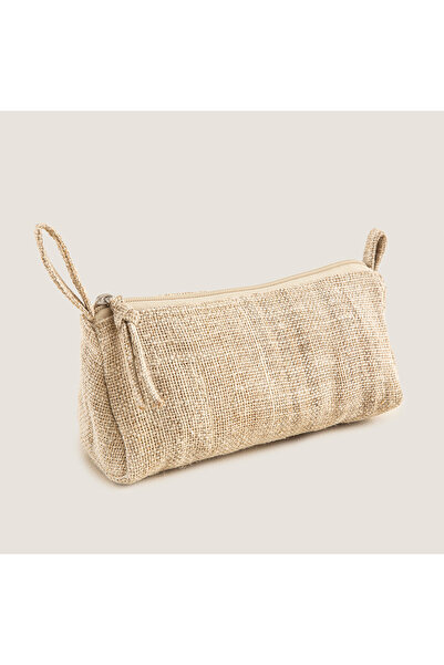 Chakra Tiyanki Makyaj Çantası 12x20 Cm Natural