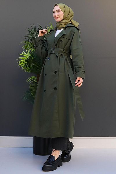 giz astore Trench dublu kaki - cu nasturi