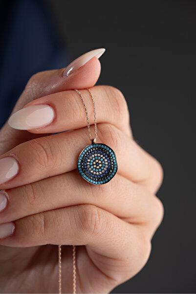 Silvano Jewelry 925 Ayar Gümüş Rose Nazarlı Kolye