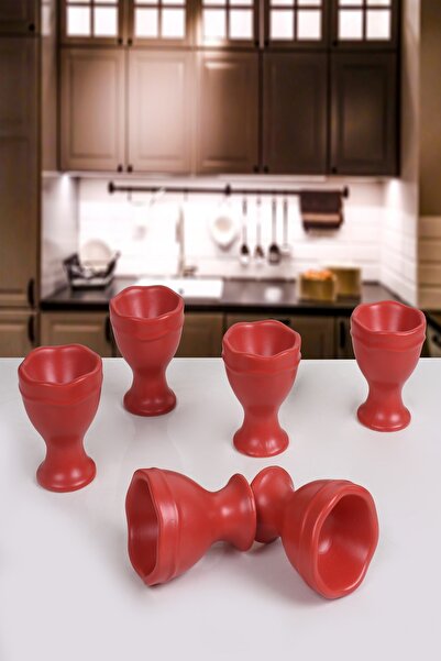 Keramika Matte Red Juliet Egg Cup 07 Cm 6 Pieces