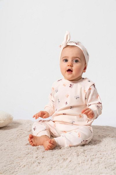 Bubbles 100% Cotton Butterfly Baby Girl 2-Piece Set