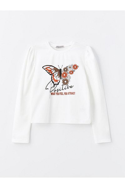 Little Star Girl's Butterfly Printed Blouse Size: 8 Years