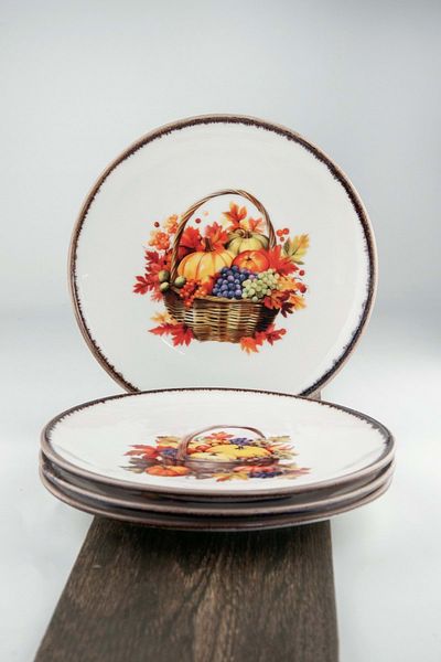 Bursa Porselen Dekor Fall'24 Fruit Basket 4 Piece Serving Plate