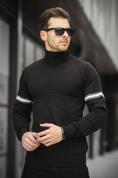 Oksit Ανδρικό πουλόβερ με λαιμόκοψη Giul Cotton Slim Fit Stripe