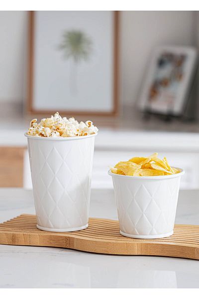The Mia Prism Popcorn Bowl White Pzm0011
