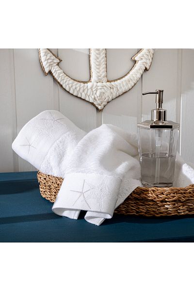 Chakra Starline White Face Towel - 50x90 Cm