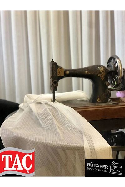 Taç New Season Dreamer - Bright Texture, Suitable for All Rooms, Diamond Tulle Curtain, Does Not Want Ironing and Tight Pleated