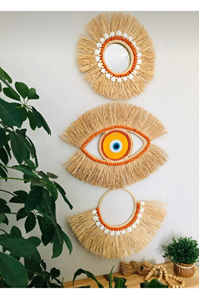 Emek Rafya Ayna Nazar Göz Yelpaze Duvar Panosu Uçlü Duvar Seti