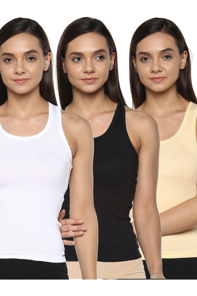 Leading Lady By Styli مجموعة من 3 قطع - قميص داخلي ضيق من القطن الممشط