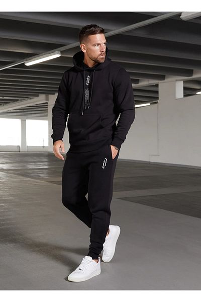 Guillermo Set de trening oversize vertical negru pentru bărbați