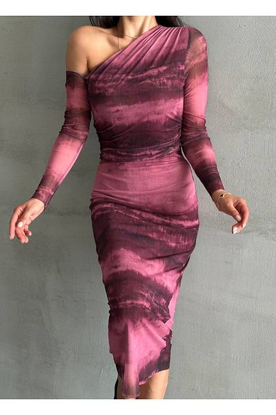 bymaestro woman Γυναικείο φόρεμα από τούλι με μοτίβο νέας σεζόν