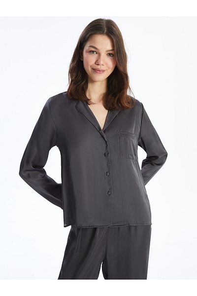 LC Waikiki Σετ γυναικείες πιτζάμες Lcwk Shirt Collar Satin