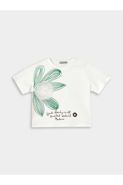 Little Star Girl's Embroidered Beauty Flower Blouse Size: 10 Years