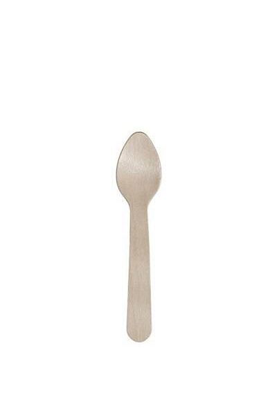 NATUREL Ecological Wooden Ice Cream-Dessert Spoon 11 cm - 50 Pieces