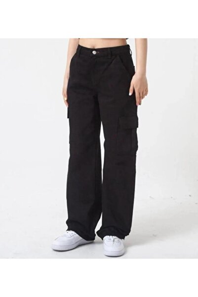 Asia ASİA SİYAH KARGO BOL PAÇA ПАНТАЛОН