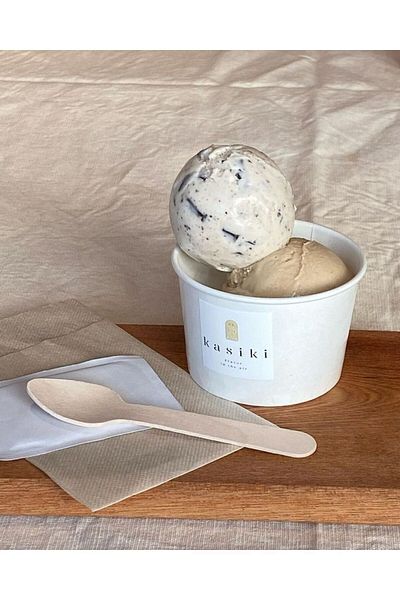 NATUREL Ecological Wooden Ice Cream-Dessert Spoon 11 cm - 50 Pieces