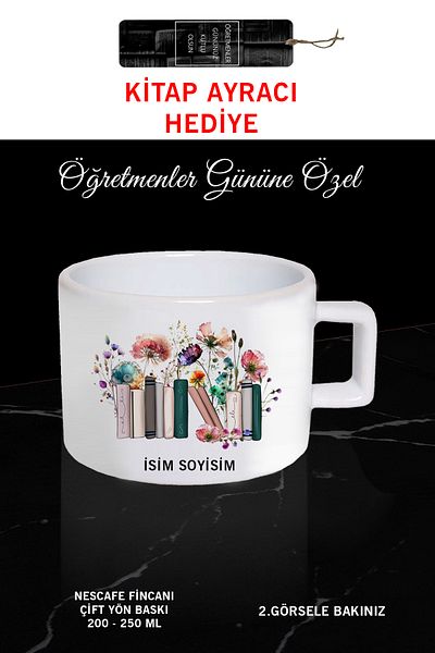 Bytwo Teacher's Day Cup - Nescafe Cup - with Bookmark Gift