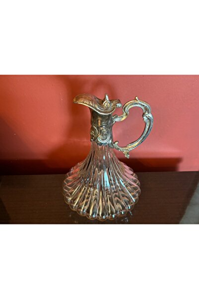 tayfuntufan antika koleksiyon 1960's fransız Ördek başlı gümüş kaplama kristal karaf 24 cm boyunda