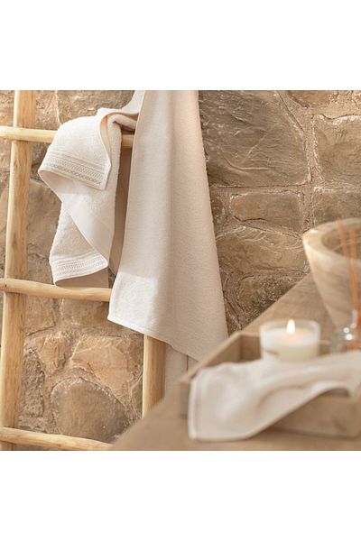 Chakra Ecru Velana Face Towel - 50X90 cm