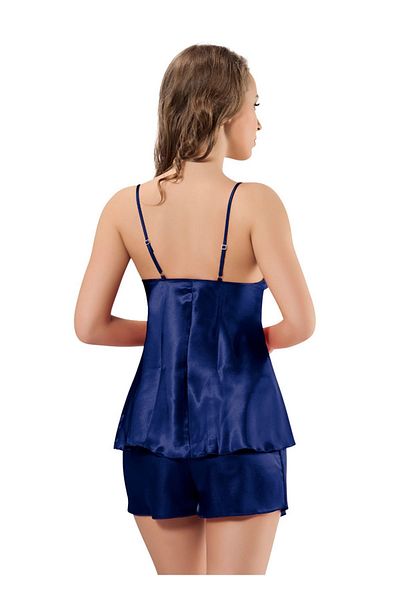 BESKAR Σετ σορτς Babydoll Navy Blue Satin 331