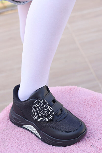 Mamito Ayakkabı MDL 1086 Kalp Detaylı Cırtlı Çocuk Ayakkabısı