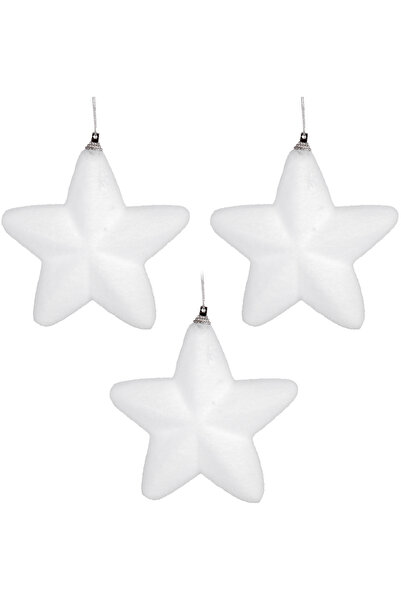 Herdekora Новорічна прикраса Новорічна зірка, набір з 3 штук, біла, 13 см.
