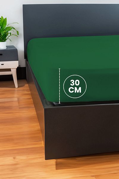 GAMA HOME 100% Cotton Fitted Sheet - 100X200 cm - 30 cm Edge Height - Organic and Comfortable
