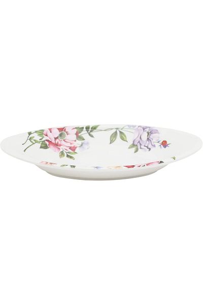 Abir Melamine Deep Oval Dish/Bowl 22 CM / 8.66 INCH White Floral Design For Food Kitchen Use Outdoor
