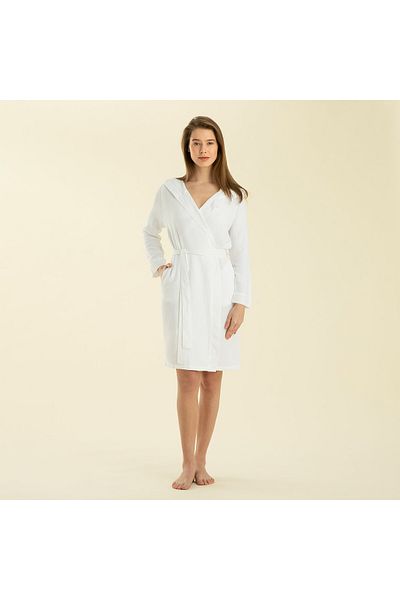 Chakra Carra Bathrobe White