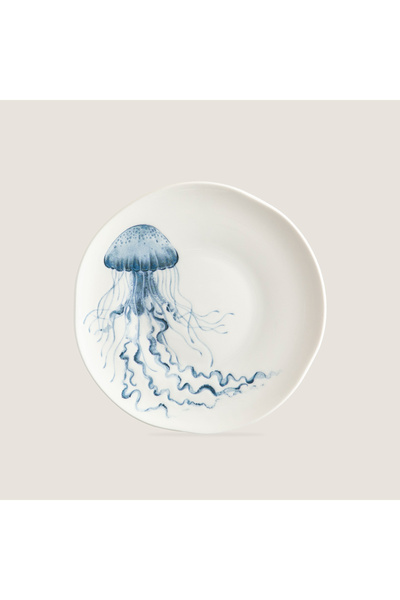 Chakra Seaside Denizanası Pasta Tabağı 23 Cm Mavi/Beyaz