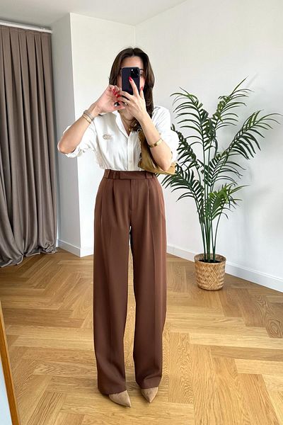 BİRCANÇİL Mary Brown Palazzo Trousers