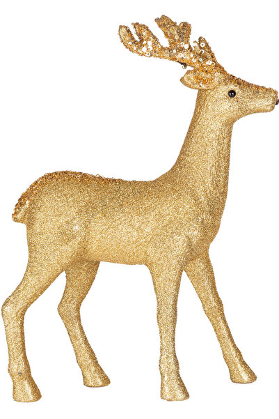 Herdekora Χριστουγεννιάτικο Στολίδι Ελάφι Χρυσό 30x10x45 εκ