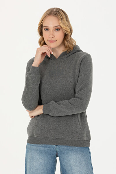 U.S. Polo Assn. Hanorac de bază cu glugă, antracit, pentru femei 50271557-VR081