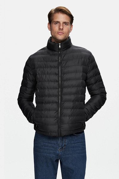 UCLA Northwin Black Zippered and Pocketed Polyester Standard Fit Men's Coat