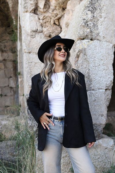 bytugcekaya Μαύρο Suede Oversize Μπουφάν