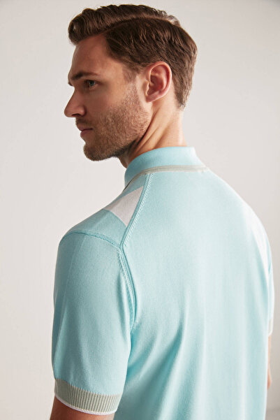 Hemington Blue Green Diamond Pattern Knitwear Polo