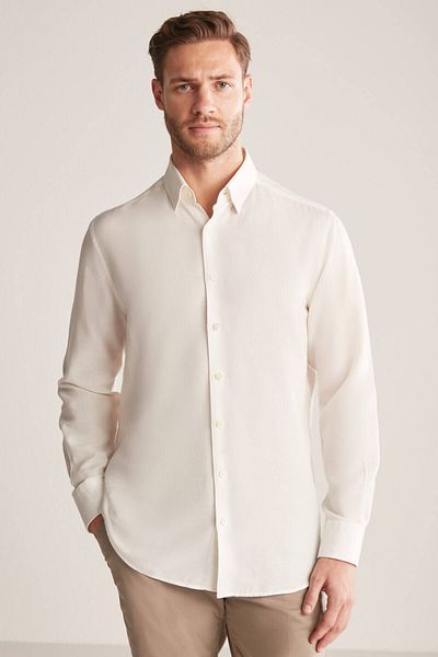 Hemington Cashmere Blend White Sports Shirt
