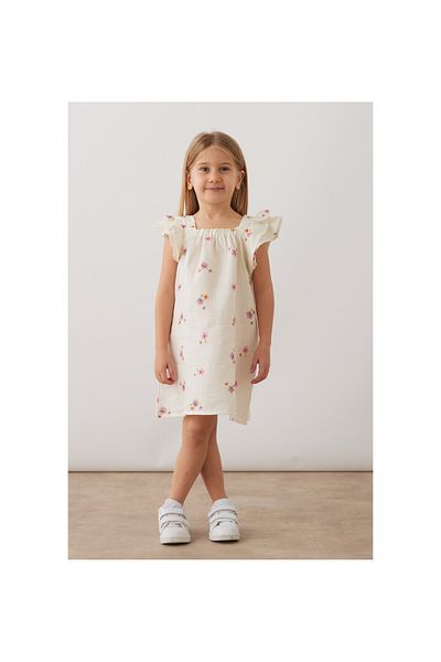 CİCHLİD Muslin Fabric Flower Patterned Dress