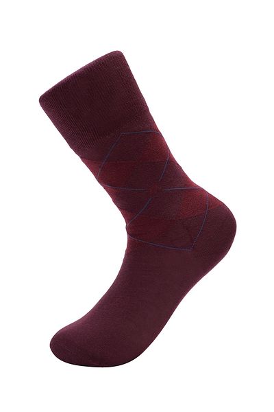 Hemington Baklava Pattern Burgundy Cotton Double Socks Set